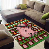 Hamsome Cute Pig Christmas Area Rug Xmas Holiday Patterns - Wonder Print Shop