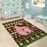 Hamsome Cute Pig Christmas Area Rug Xmas Holiday Patterns - Wonder Print Shop