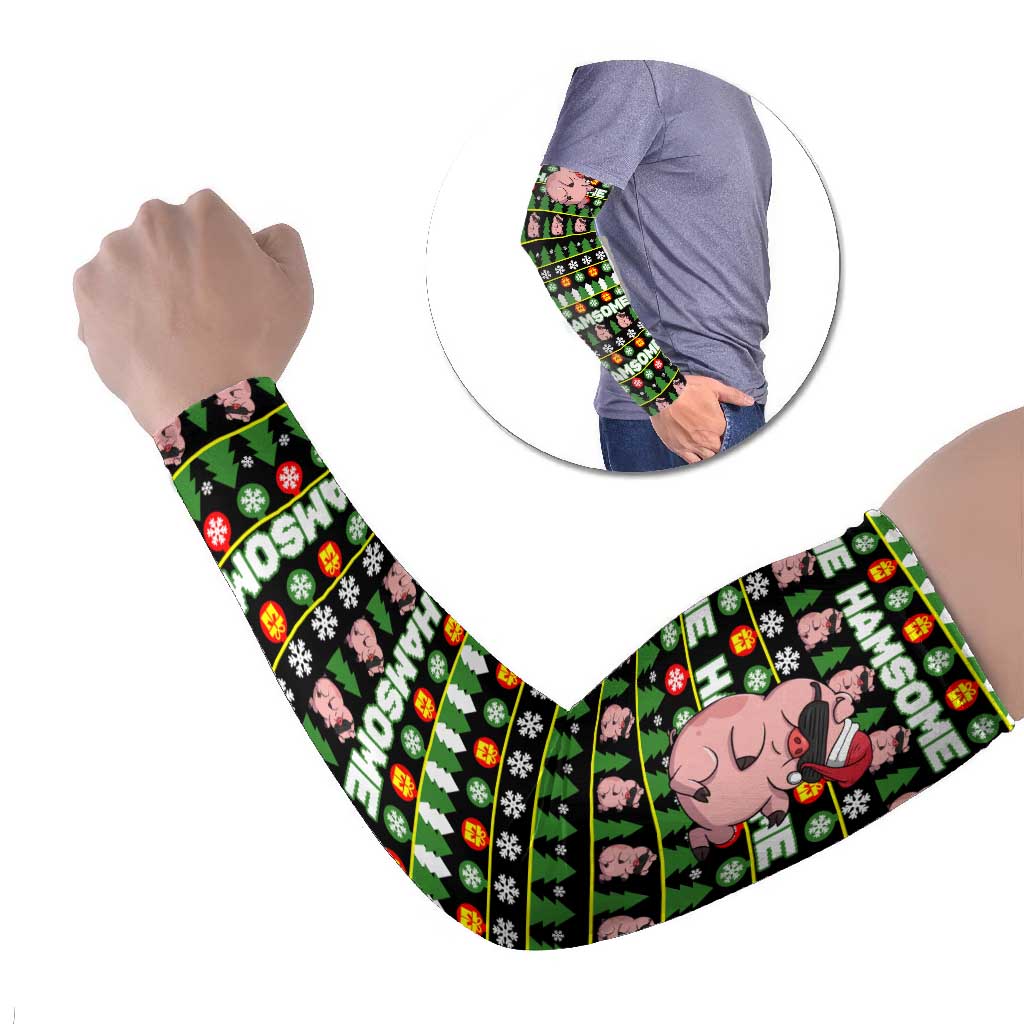 Hamsome Cute Pig Christmas Arm Sleeves Xmas Holiday Patterns - Wonder Print Shop