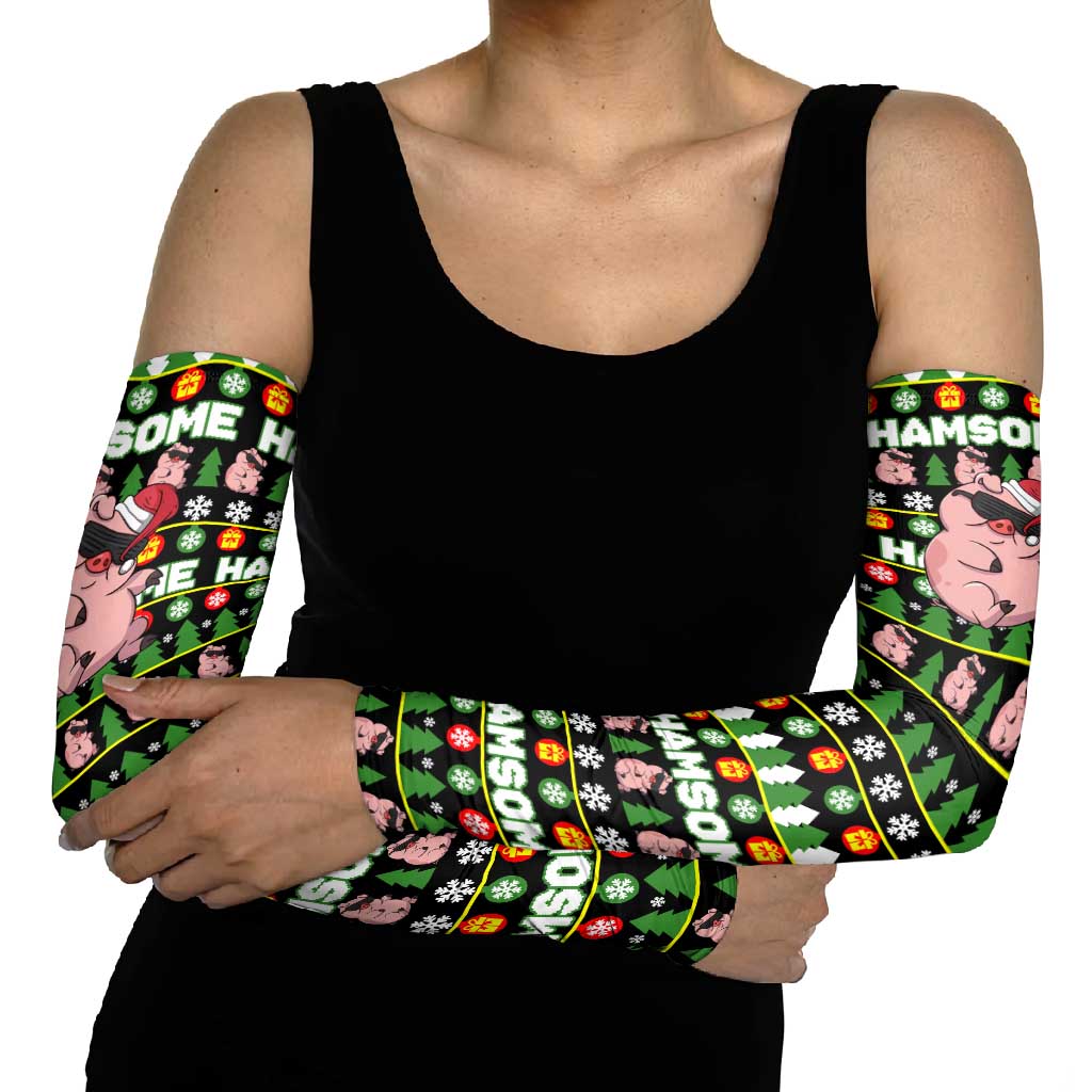 Hamsome Cute Pig Christmas Arm Sleeves Xmas Holiday Patterns - Wonder Print Shop