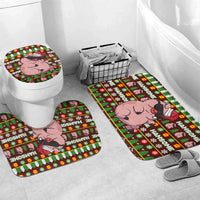 Hamsome Cute Pig Christmas Bathroom Set Xmas Holiday Patterns - Wonder Print Shop