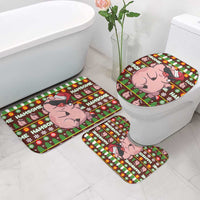 Hamsome Cute Pig Christmas Bathroom Set Xmas Holiday Patterns - Wonder Print Shop