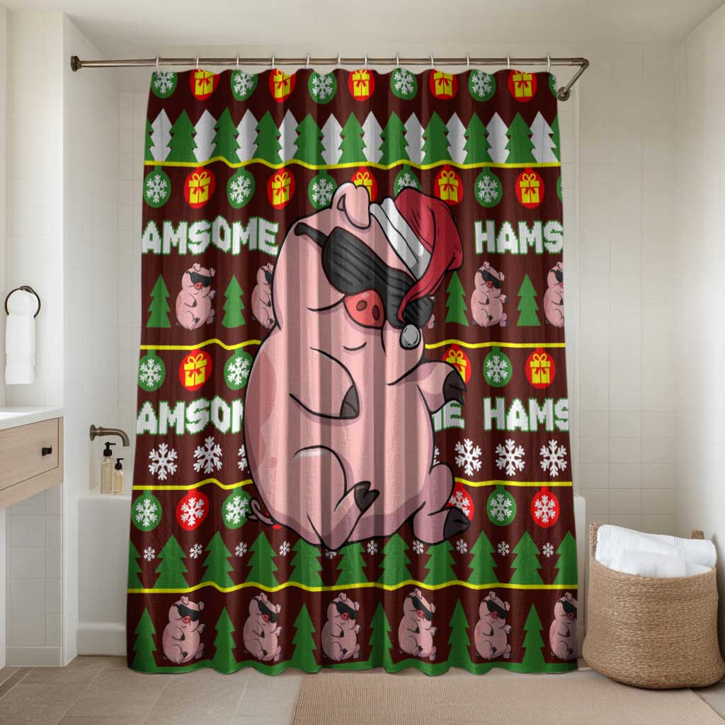 Hamsome Cute Pig Christmas Bathroom Set Xmas Holiday Patterns - Wonder Print Shop