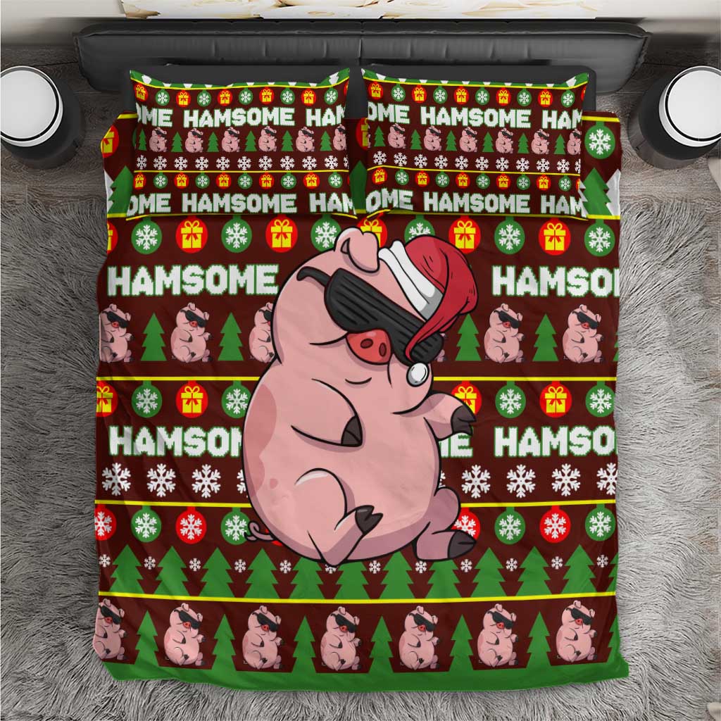 Hamsome Cute Pig Christmas Bedding Set Xmas Holiday Patterns - Wonder Print Shop