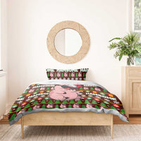 Hamsome Cute Pig Christmas Bedding Set Xmas Holiday Patterns - Wonder Print Shop