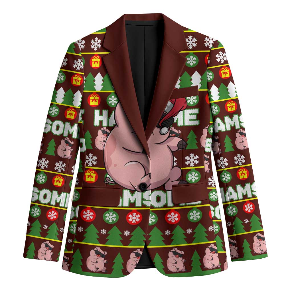Hamsome Cute Pig Christmas Blazer Xmas Holiday Patterns - Wonder Print Shop
