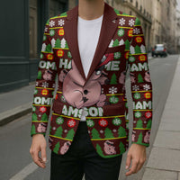 Hamsome Cute Pig Christmas Blazer Xmas Holiday Patterns - Wonder Print Shop