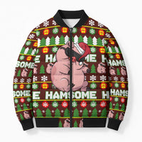 Hamsome Cute Pig Christmas Bomber Puffer Jacket Xmas Holiday Patterns - Wonder Print Shop