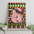 Hamsome Cute Pig Christmas Canvas Wall Art Xmas Holiday Patterns - Wonder Print Shop
