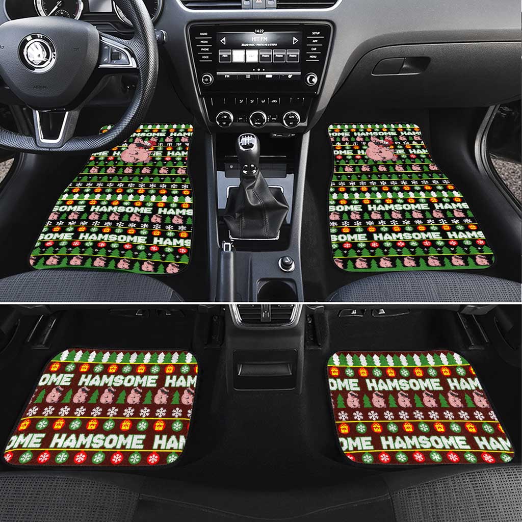 Hamsome Cute Pig Christmas Car Mats Xmas Holiday Patterns - Wonder Print Shop
