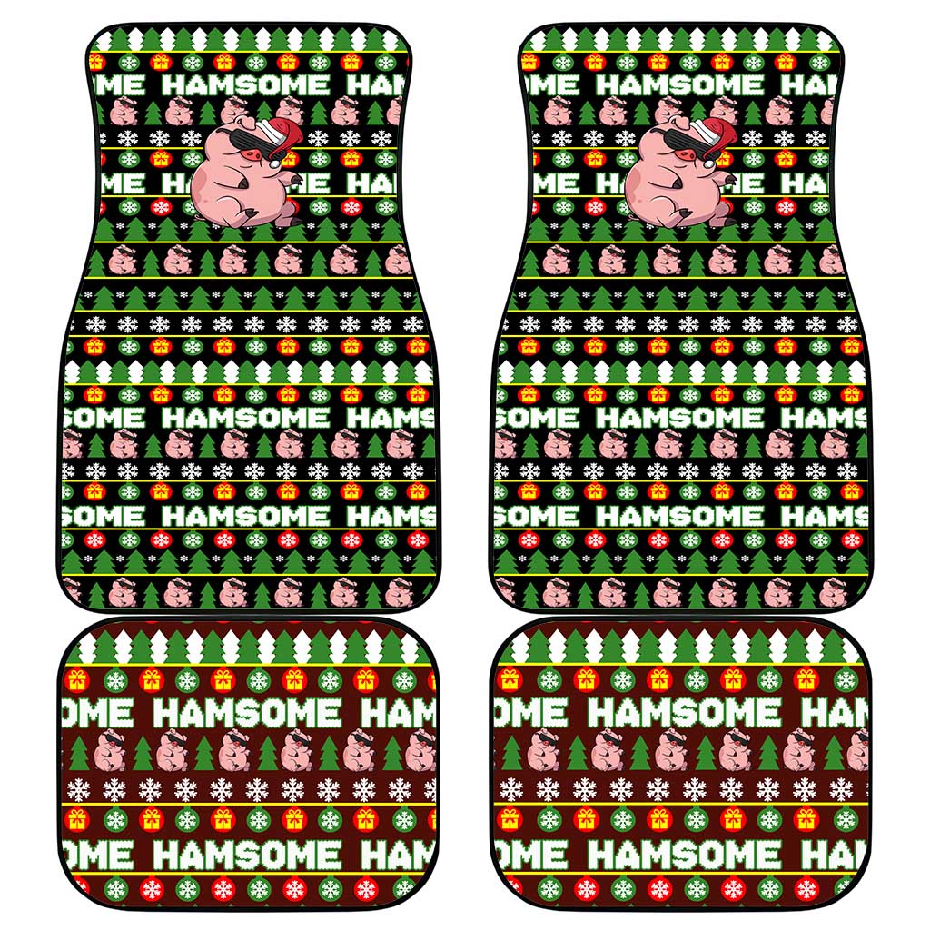 Hamsome Cute Pig Christmas Car Mats Xmas Holiday Patterns - Wonder Print Shop