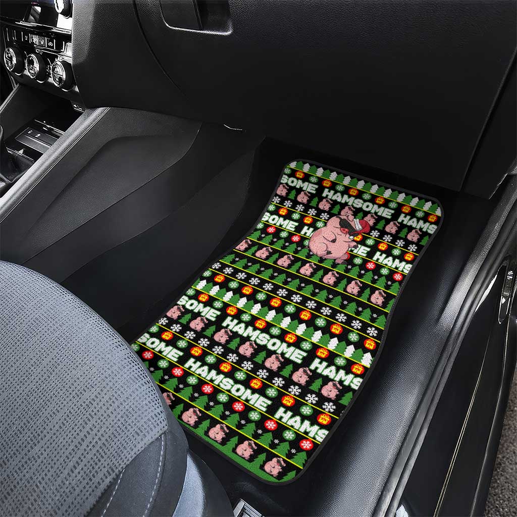 Hamsome Cute Pig Christmas Car Mats Xmas Holiday Patterns - Wonder Print Shop