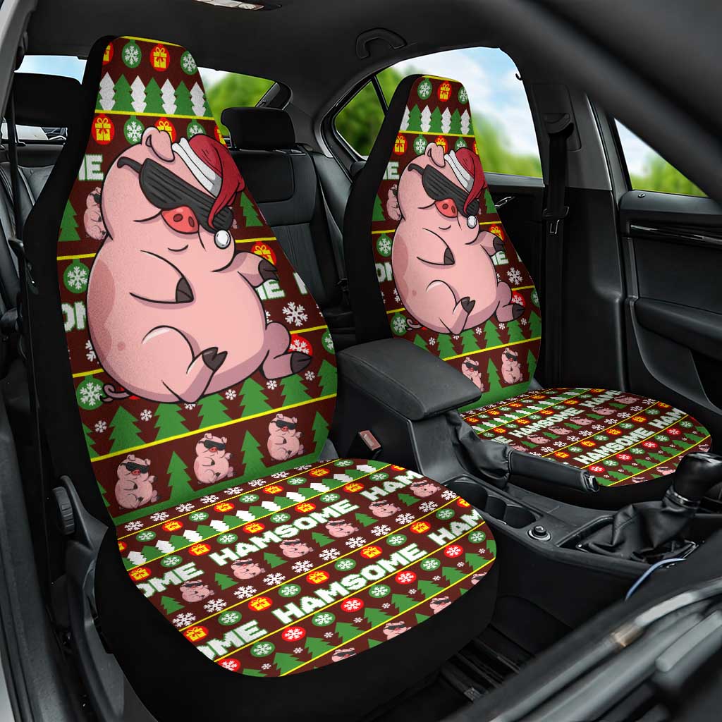 Hamsome Cute Pig Christmas Car Seat Cover Xmas Holiday Patterns - Wonder Print Shop