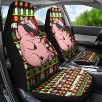 Hamsome Cute Pig Christmas Car Seat Cover Xmas Holiday Patterns - Wonder Print Shop