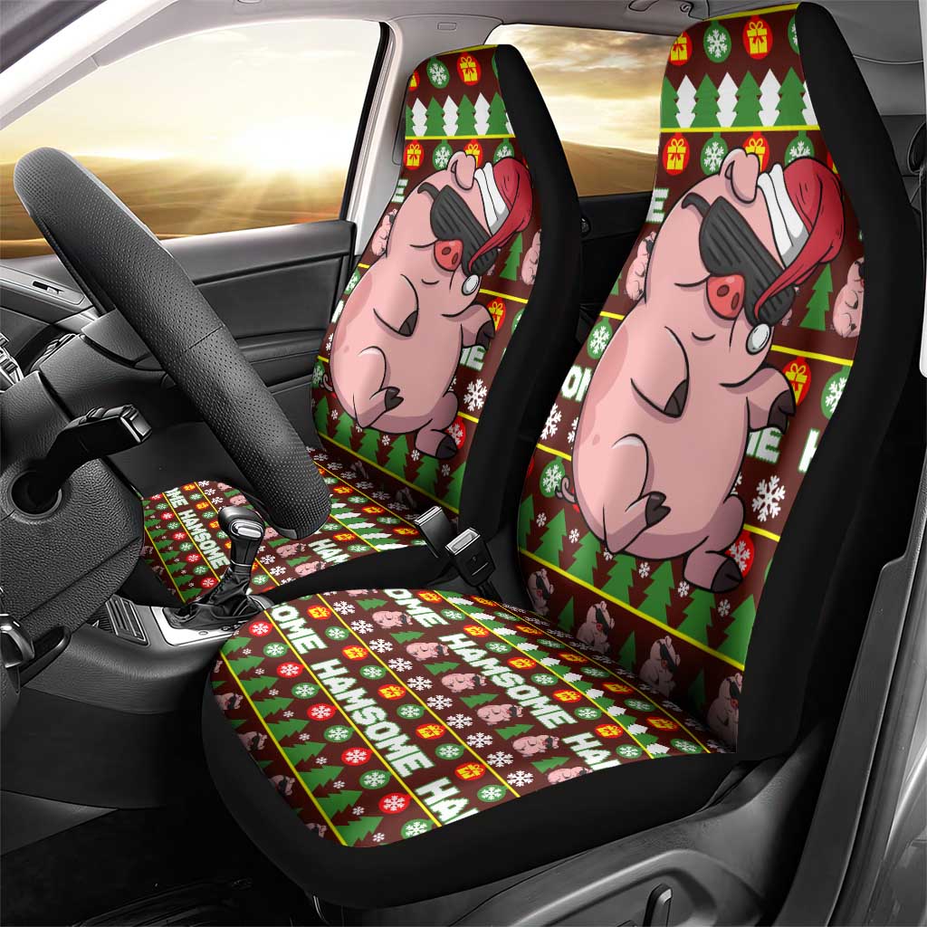 Hamsome Cute Pig Christmas Car Seat Cover Xmas Holiday Patterns - Wonder Print Shop
