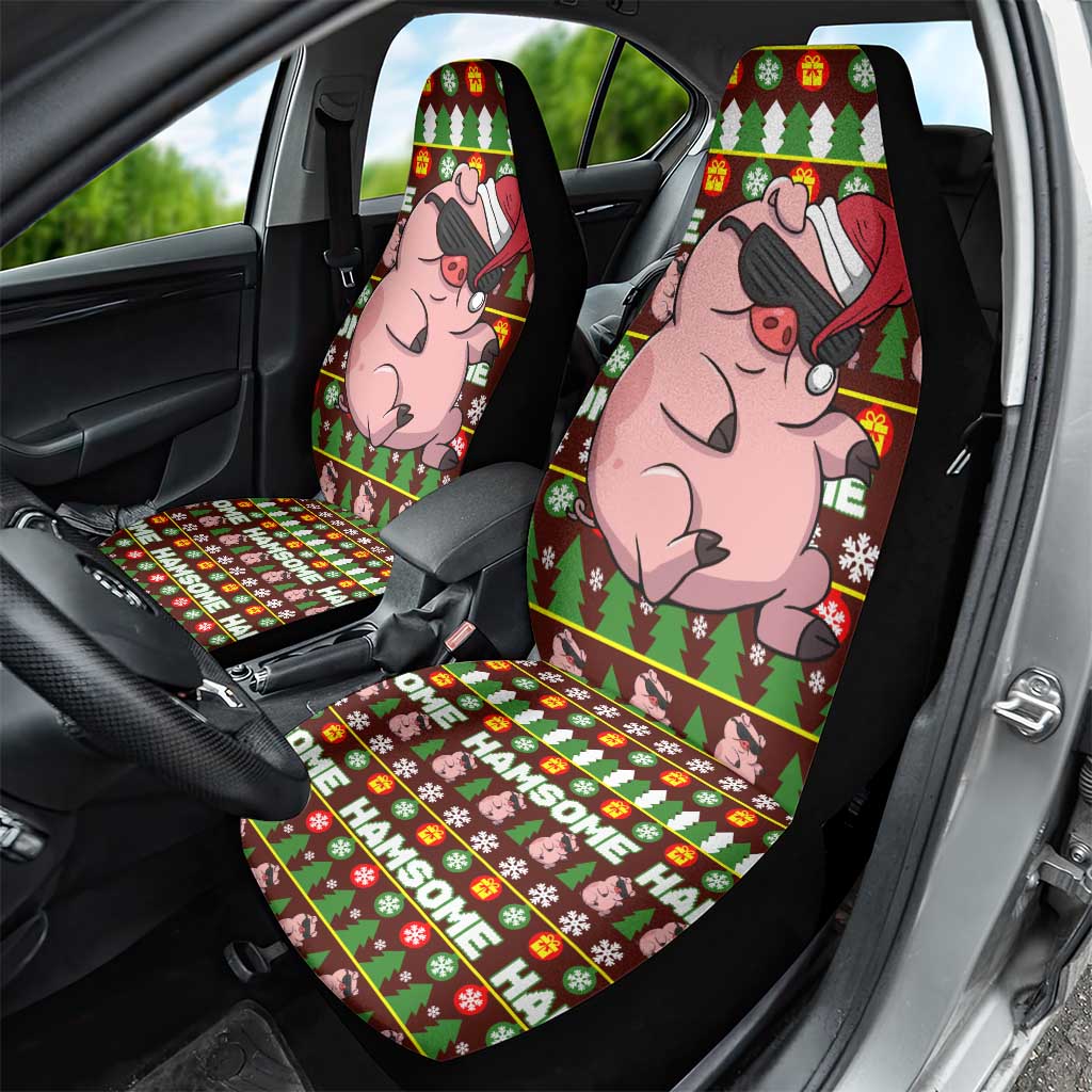 Hamsome Cute Pig Christmas Car Seat Cover Xmas Holiday Patterns - Wonder Print Shop