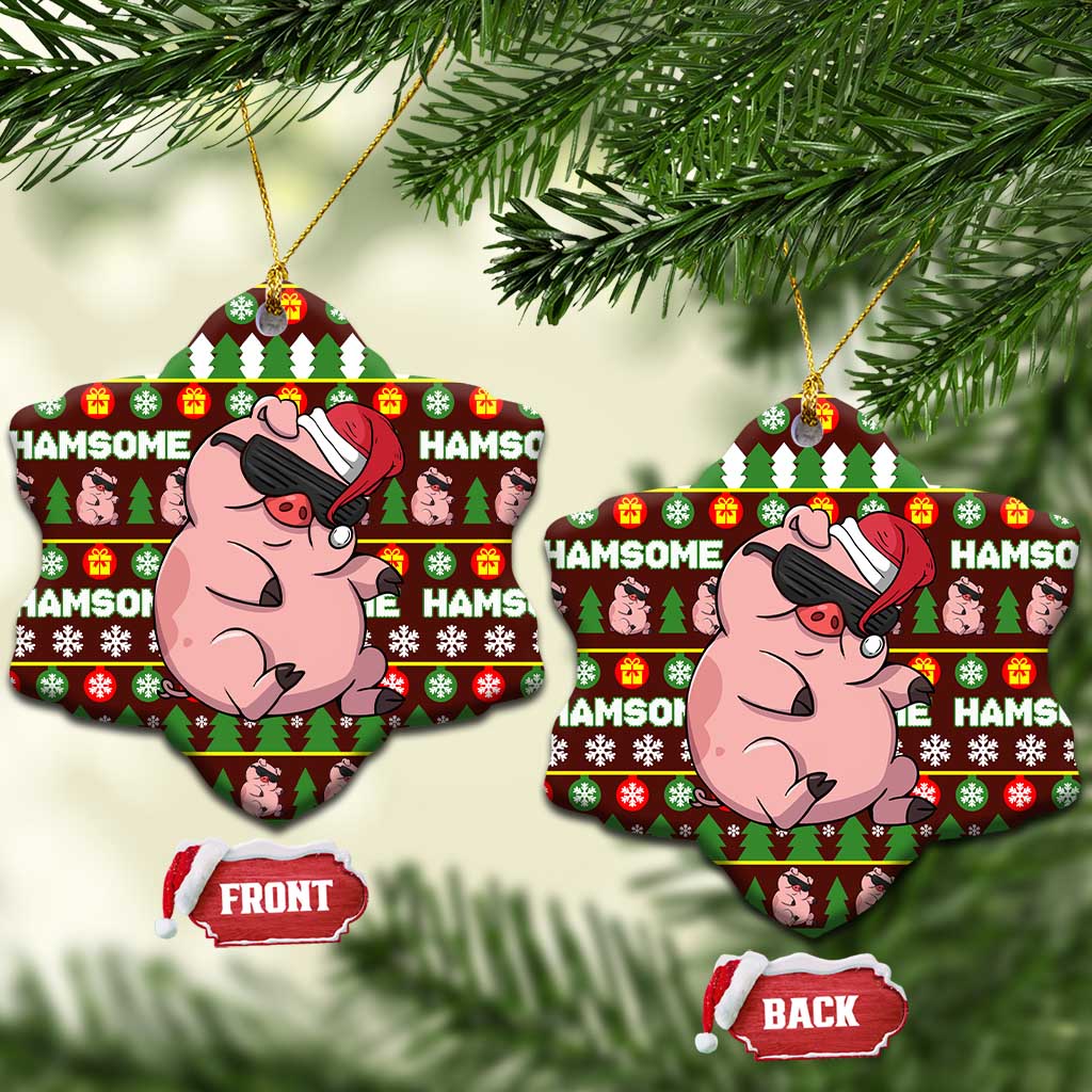 Hamsome Cute Pig Christmas Ceramic Ornament Xmas Holiday Patterns - Wonder Print Shop