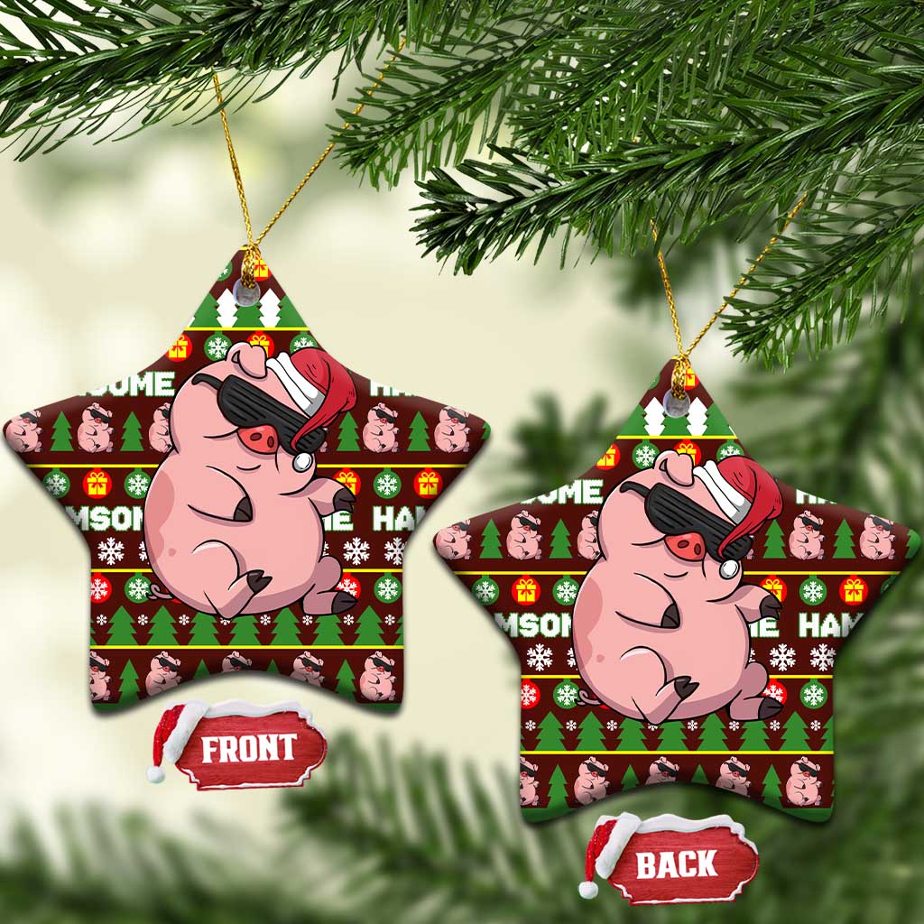 Hamsome Cute Pig Christmas Ceramic Ornament Xmas Holiday Patterns - Wonder Print Shop
