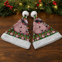 Hamsome Cute Pig Christmas Santa Hat Xmas Holiday Patterns - Wonder Print Shop