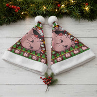 Hamsome Cute Pig Christmas Santa Hat Xmas Holiday Patterns - Wonder Print Shop