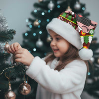 Hamsome Cute Pig Christmas Santa Hat Xmas Holiday Patterns - Wonder Print Shop