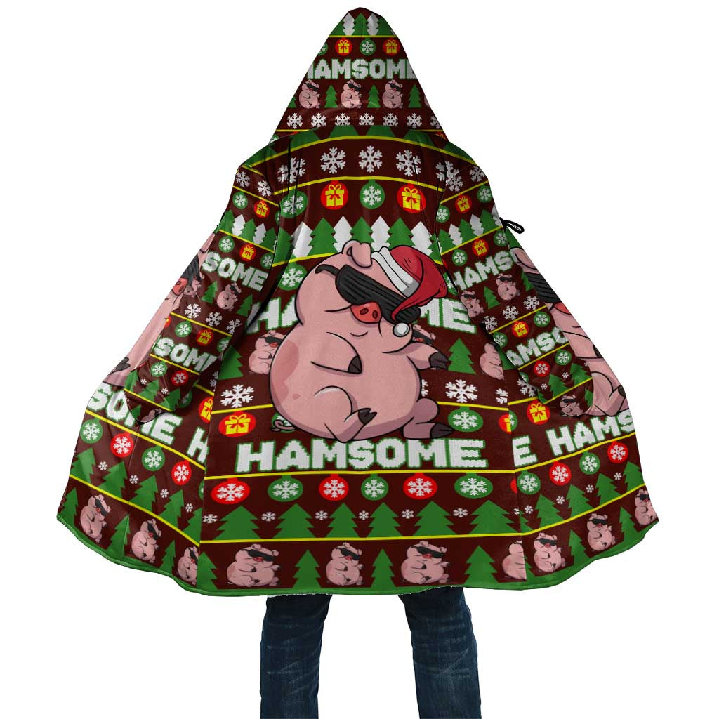 Hamsome Cute Pig Christmas Cloak Xmas Holiday Patterns - Wonder Print Shop