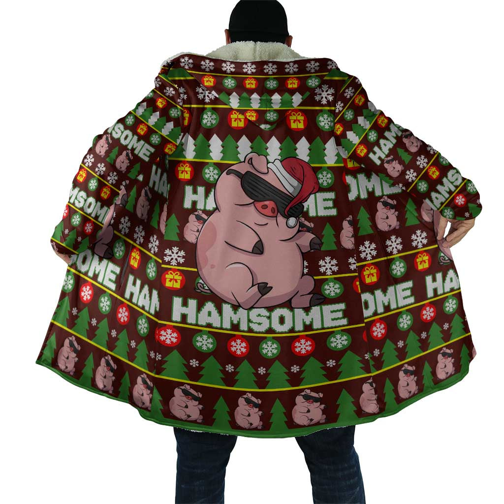 Hamsome Cute Pig Christmas Cloak Xmas Holiday Patterns - Wonder Print Shop