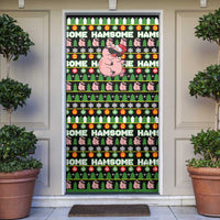 Hamsome Cute Pig Christmas Door Cover Xmas Holiday Patterns - Wonder Print Shop