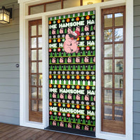 Hamsome Cute Pig Christmas Door Cover Xmas Holiday Patterns - Wonder Print Shop