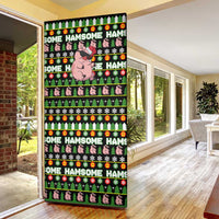 Hamsome Cute Pig Christmas Door Cover Xmas Holiday Patterns - Wonder Print Shop