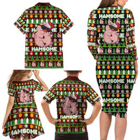 Hamsome Cute Pig Christmas Family Matching Long Sleeve Bodycon Dress and Hawaiian Shirt Xmas Holiday Patterns - Wonder Print Shop
