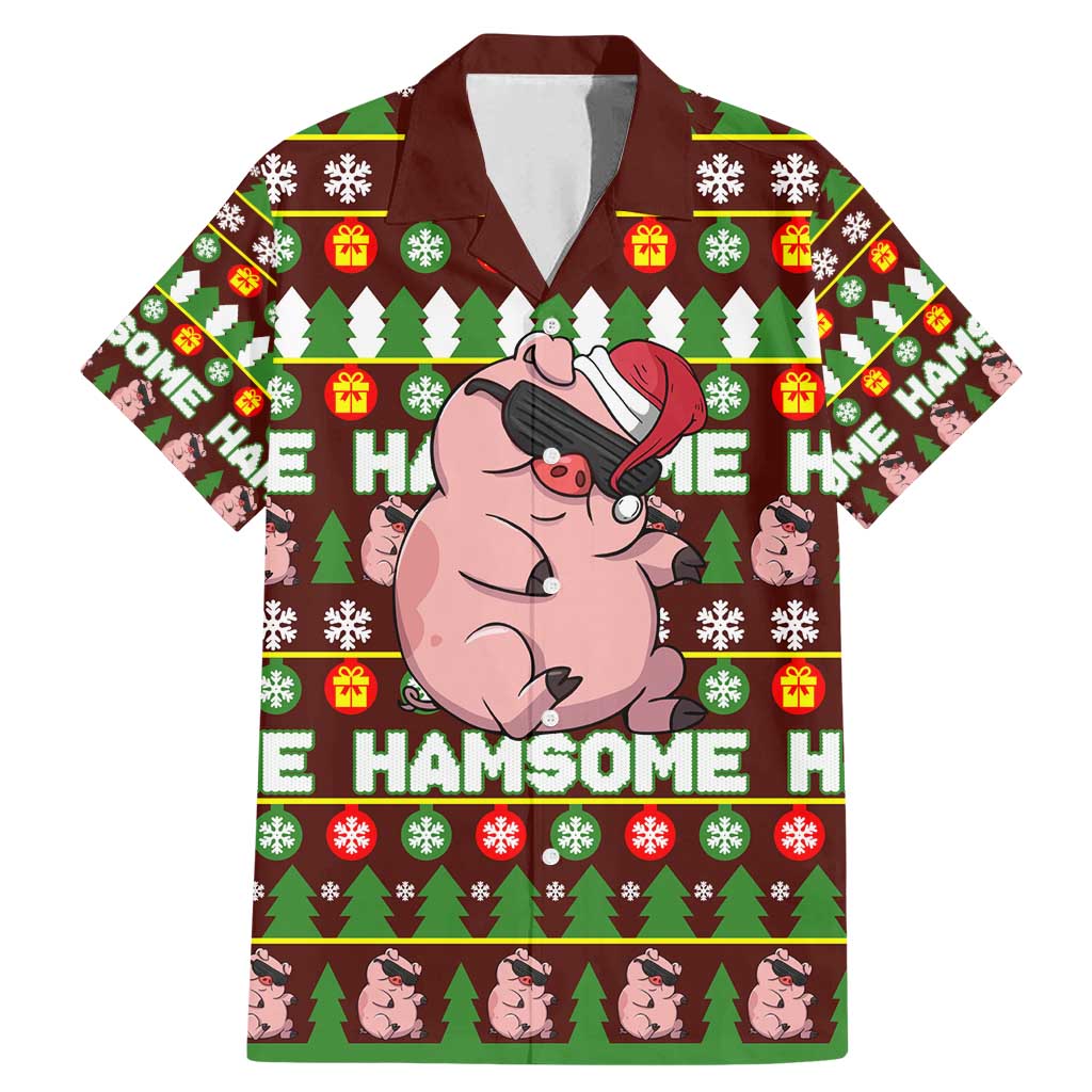 Hamsome Cute Pig Christmas Family Matching Mermaid Dress and Hawaiian Shirt Xmas Holiday Patterns - Wonder Print Shop