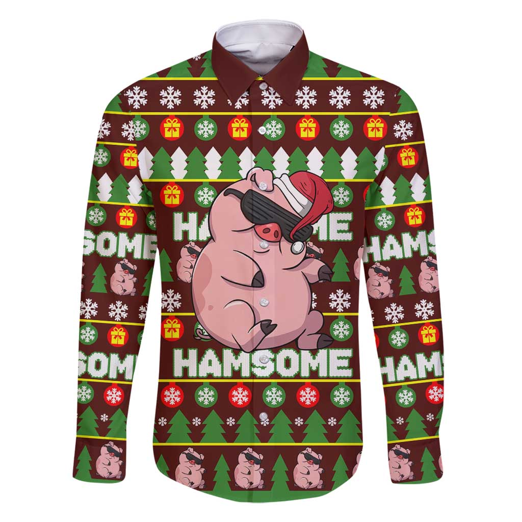 Hamsome Cute Pig Christmas Family Matching Mermaid Dress and Hawaiian Shirt Xmas Holiday Patterns - Wonder Print Shop