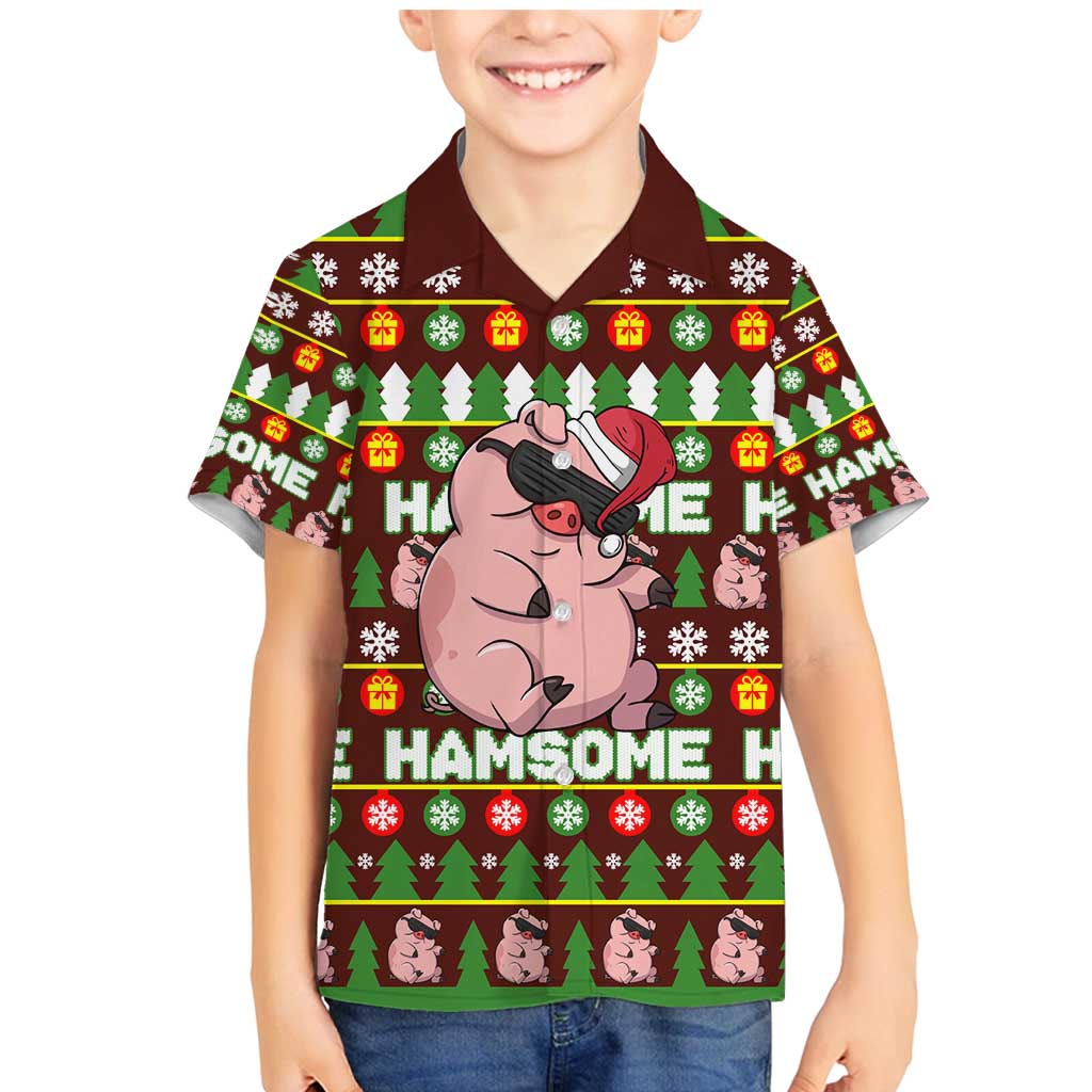 Hamsome Cute Pig Christmas Family Matching Mermaid Dress and Hawaiian Shirt Xmas Holiday Patterns - Wonder Print Shop