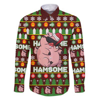 Hamsome Cute Pig Christmas Family Matching Off Shoulder Maxi Dress and Hawaiian Shirt Xmas Holiday Patterns - Wonder Print Shop
