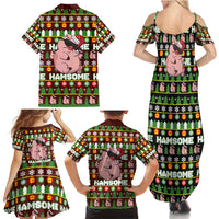 Hamsome Cute Pig Christmas Family Matching Summer Maxi Dress and Hawaiian Shirt Xmas Holiday Patterns - Wonder Print Shop