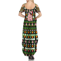 Hamsome Cute Pig Christmas Family Matching Summer Maxi Dress and Hawaiian Shirt Xmas Holiday Patterns - Wonder Print Shop