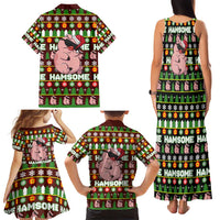 Hamsome Cute Pig Christmas Family Matching Tank Maxi Dress and Hawaiian Shirt Xmas Holiday Patterns - Wonder Print Shop