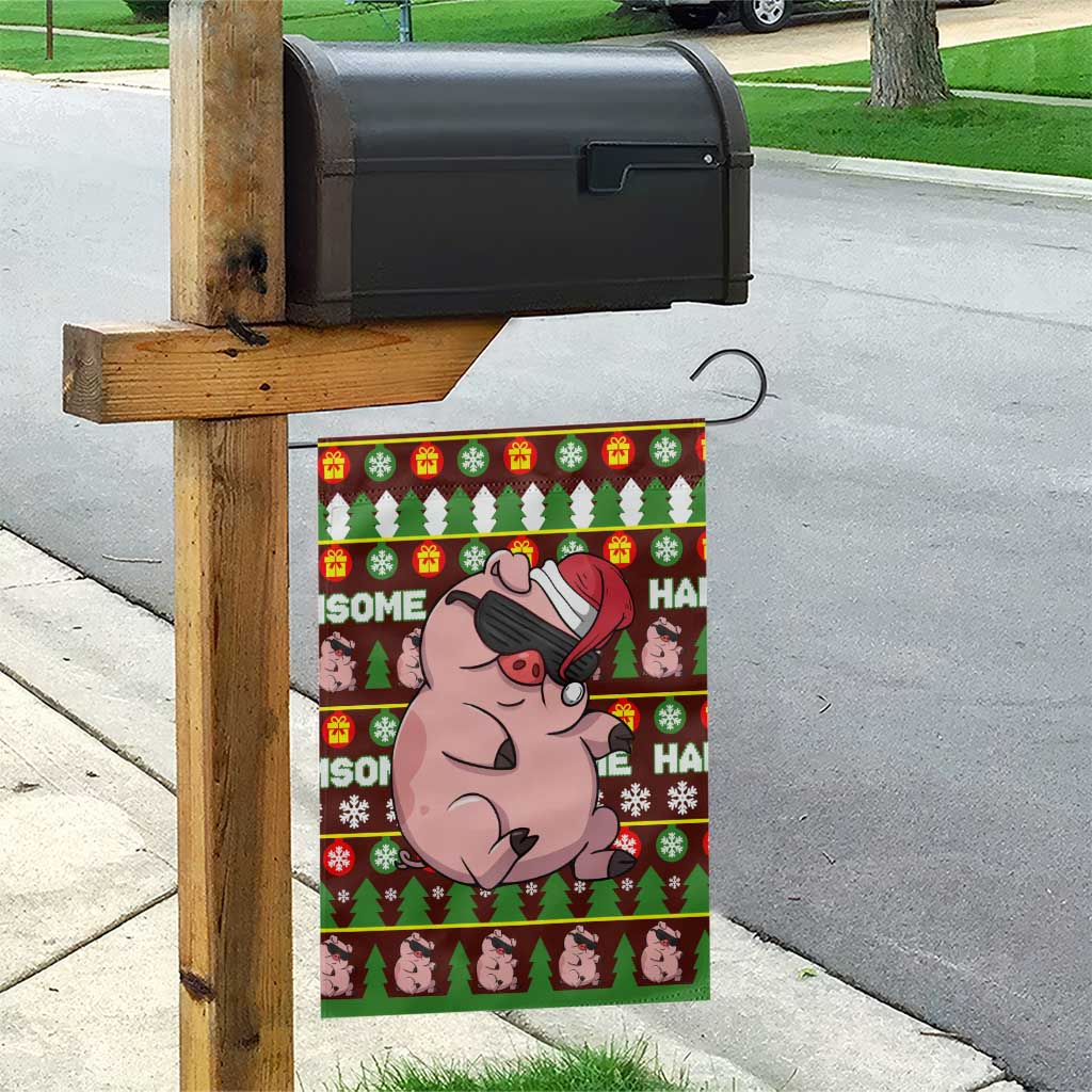 Hamsome Cute Pig Christmas Garden Flag Xmas Holiday Patterns - Wonder Print Shop