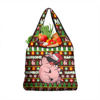 Hamsome Cute Pig Christmas Grocery Bag Xmas Holiday Patterns - Wonder Print Shop