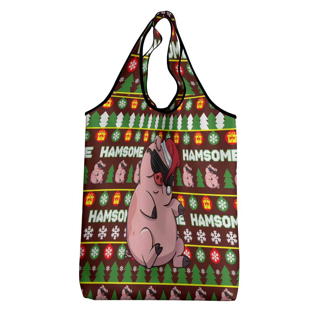 Hamsome Cute Pig Christmas Grocery Bag Xmas Holiday Patterns - Wonder Print Shop