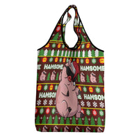 Hamsome Cute Pig Christmas Grocery Bag Xmas Holiday Patterns - Wonder Print Shop