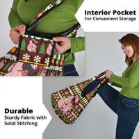 Hamsome Cute Pig Christmas Grocery Bag Xmas Holiday Patterns - Wonder Print Shop