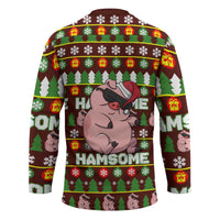 Hamsome Cute Pig Christmas Hockey Jersey Xmas Holiday Patterns - Wonder Print Shop