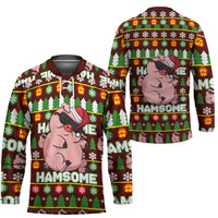 Hamsome Cute Pig Christmas Hockey Jersey Xmas Holiday Patterns - Wonder Print Shop