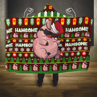 Hamsome Cute Pig Christmas Hooded Blanket Xmas Holiday Patterns - Wonder Print Shop