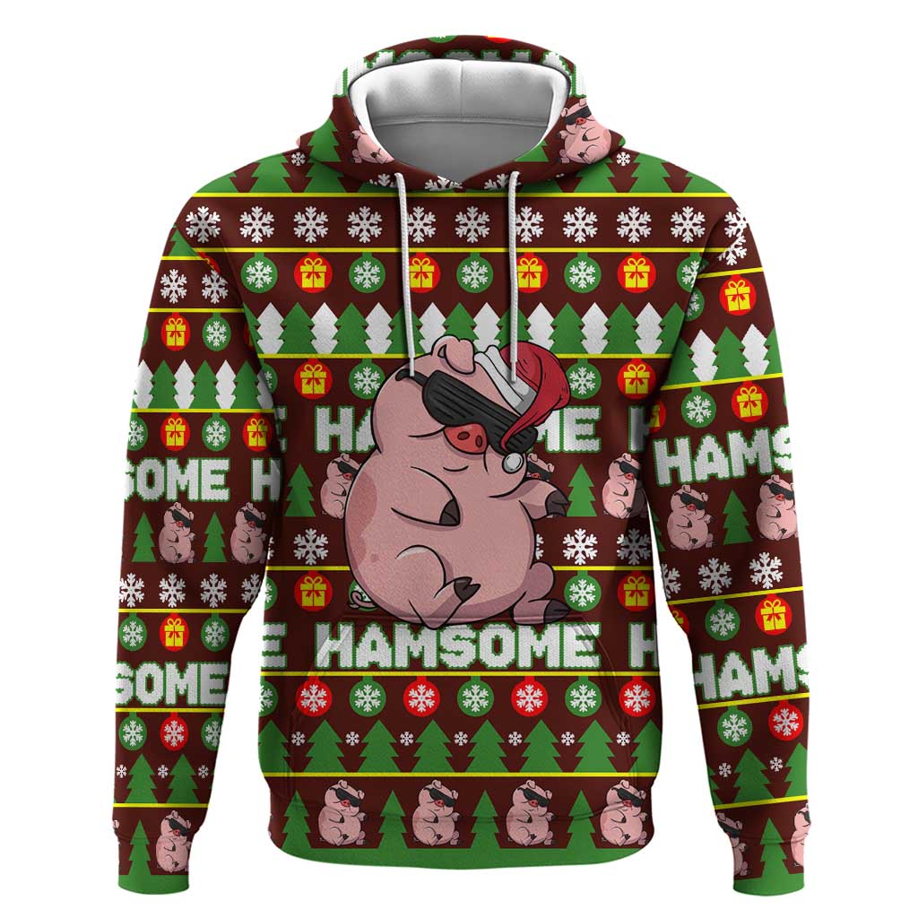 Hamsome Cute Pig Christmas Hoodie Xmas Holiday Patterns - Wonder Print Shop
