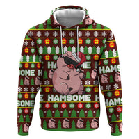 Hamsome Cute Pig Christmas Hoodie Xmas Holiday Patterns - Wonder Print Shop