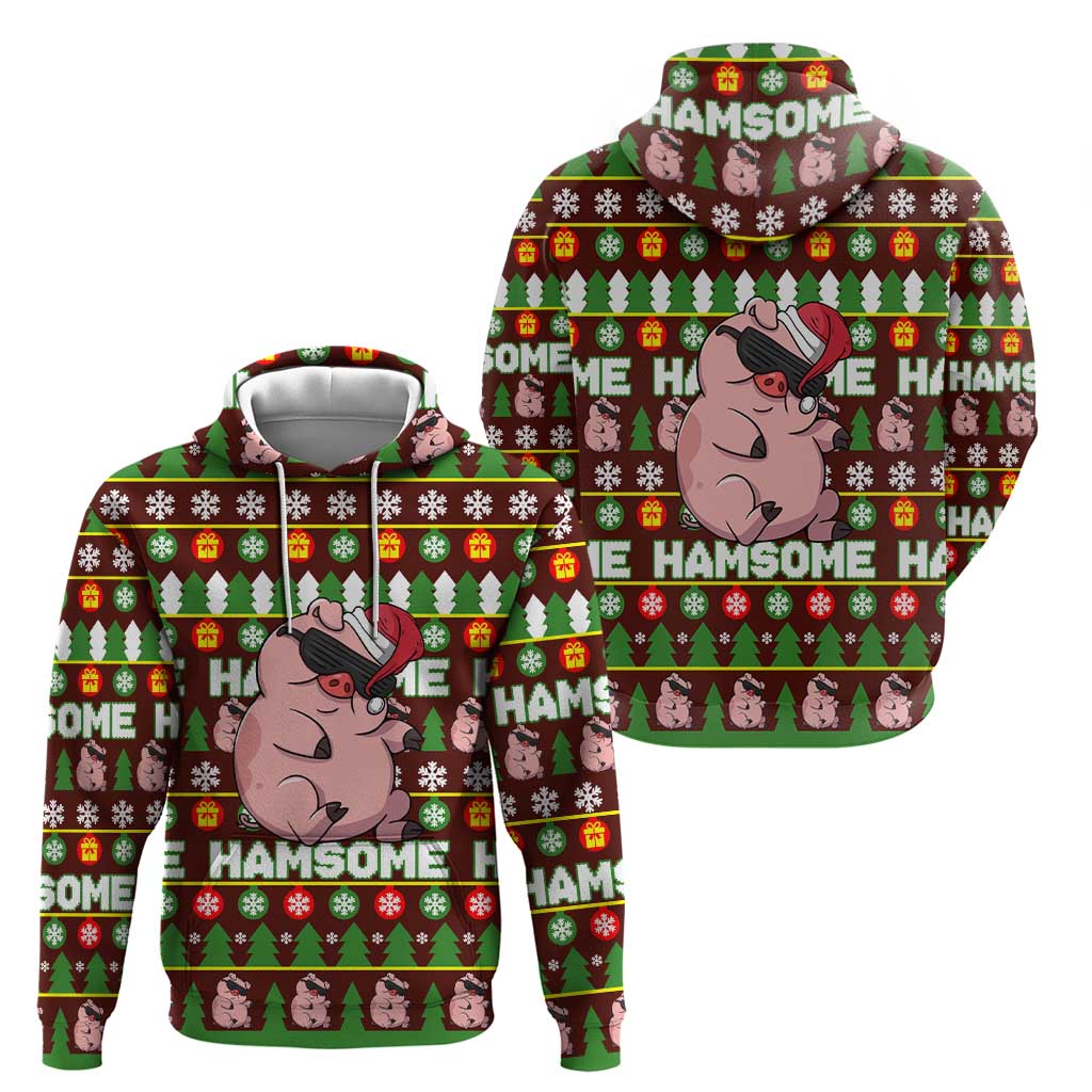 Hamsome Cute Pig Christmas Hoodie Xmas Holiday Patterns - Wonder Print Shop