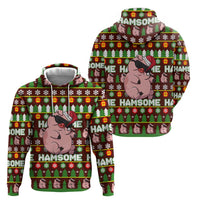 Hamsome Cute Pig Christmas Hoodie Xmas Holiday Patterns - Wonder Print Shop